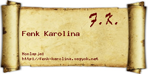 Fenk Karolina névjegykártya